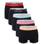 LACOSTE - boxerky 5PACK ultra comfortable stretch cotton black with multicolor waist - limitovaná edícia