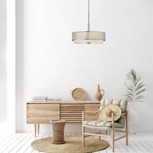 Závesné svietidlo Jules tienidlo z ľanu a skla