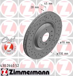 ZIMMERMANN Brzdový kotúč 430.2640.52
