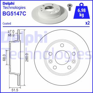 DELPHI Brzdový kotúč BG5147C