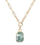 Decadorn Pôvabný pozlátený náhrdelník s achátom Chunky