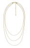 Fossil Slušivý pozlátený trojitý náhrdelník JF04543710