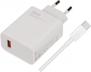 Xiaomi MDY-11-EZ, USB-A 33W + USB-C kábel, biela (Bulk)