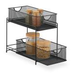 Kuchynský organizér s 2 výsuvnými košíkmi RD47539, čierny