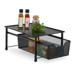 Zásuvková polica s výsuvným košíkom RD47532, čierna