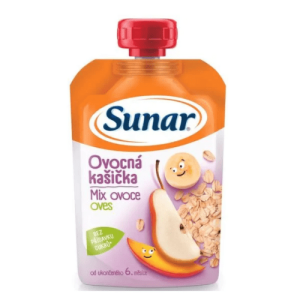 SUNAR Ovocná kašička mix ovocie ovsené vločky 6m+ 120 g