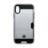 Puzdro MobilNET iPhone X/XS, plastové - strieborné