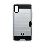 Puzdro MobilNET iPhone X/XS, plastové - strieborné