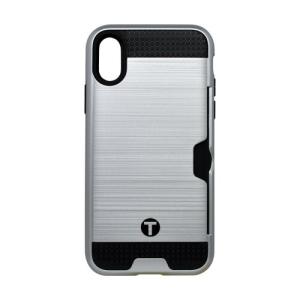 Puzdro MobilNET iPhone X/XS, plastové - strieborné