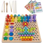 Drevená vkladačka čísla, kruhy, rybičky, Iso 17252