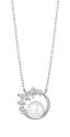 Preciosa Nežný strieborný náhrdelník so zirkónmi a riečnou perlou Innocence 5384 01