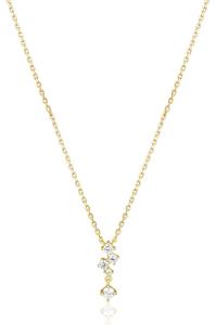 JVD Blyštivý pozlátený náhrdelník so zirkónmi SVLN0461X75GO45