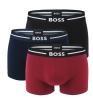 BOSS - boxerky 3PACK cotton stretch BOLD blue & burgundy z organickej bavlny - limitovaná fashion edícia (HUGO BOSS)