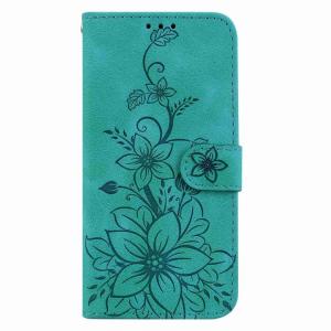 Peňaženkové puzdro Embossing Pattern Ľalia zelené – Sony Xperia 5 V