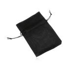 Menšie organzové vrecúško na darček, čierna farba, lesklý povrch SP81.10