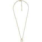 Fossil Slušivý pozlátený náhrdelník s perleťou JF04529710