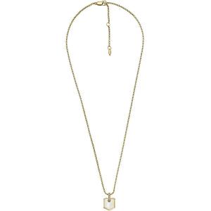 Fossil Slušivý pozlátený náhrdelník s perleťou JF04529710