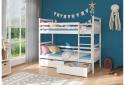 Expedo Detská poschodová posteľ PANDA + 2x matrac, 80x180, biela