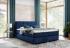 Expedo Čalúnená posteľ boxspring MODLA + topper, 120x200, modrá (granatowy)