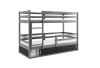 Expedo Detská poschodová posteľ  RAFAL 4 + úložný priestor + matrac + rošt ZADARMO, 80x190 cm, grafit/čierna