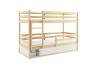 Expedo Detská poschodová posteľ  RAFAL 4 + úložný priestor + matrac + rošt ZADARMO, 80x190 cm, borovica/biela