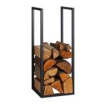 Kovový stojan na palivové drevo RD47808, čierny