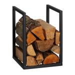 Kovový stojan na palivové drevo RD47807, čierny