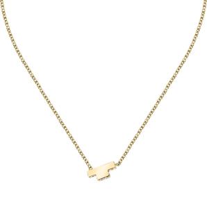 Trussardi Nežný pozlátený náhrdelník so zirkónmi T-Logo TJAXC10