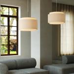 Svietidlo Takai dvojvrstvové textilné tienidlo