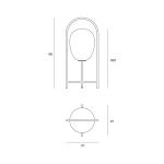 Stolová lampa Drop, mliečne sklo, rám čierna