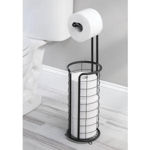 Stojan s držiakom na toaletný papier Carles ORM18, čierny