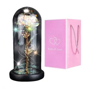 Krištáľová večná ruža pod sklenenou kupolou Carles, ROZ02