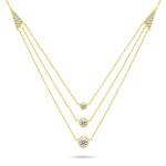 Brilio Silver Pôvabný pozlátený náhrdelník so zirkónmi NCL147Y