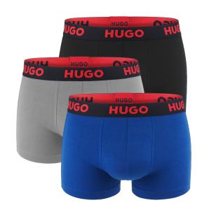 HUGO - boxerky 3PACK lyocell stretch blue & gray combo - limitovaná fashion edícia (HUGO BOSS)