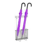 Štvorcový kovový stojan na dáždniky RD47530, strieborný