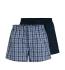 BOSS - trenky 2PACK natural pure cotton blue little cubes combo (HUGO BOSS)
