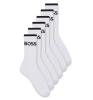 BOSS - 6PACK BOSS biele pánske ponožky s čiernym logom (HUGO BOSS) - limitovaná edícia
