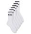 BOSS - 6PACK BOSS biele pánske ponožky s čiernym logom (HUGO BOSS) - limitovaná edícia