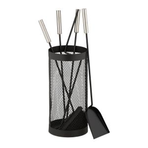 5-dielne náradie ku krbu RD48609, čierna