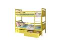 Expedo Detská poschodová posteľ PANDA + 2x matrac, 80x180, žltá