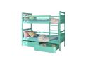 Expedo Detská poschodová posteľ PANDA + 2x matrac, 80x180, zelená