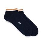 BOSS - 2PACK tmavomodré pánske quarter ponožky s logom BOSS