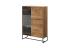 Expedo Vitrína BRUNO DWT 93, 93x133x39, dub ribbeck/černý kámen
