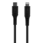 FIXED Dátový a nabíjací Liquid silicone kábel USB-C/Lightning MFi, PD, 2 m, čierny FIXDLS-CL2-BK