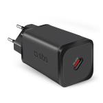 SBS Cestovný adaptér Mini USB-C, GaN, 65 W, PD, čierna TETRGAN1C65W