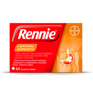 RENNIE S príchuťou pomaranča  680 mg/80 mg 24 tabliet