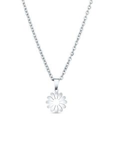 Vuch Krásny oceľový náhrdelník Kvetina Riterra Silver