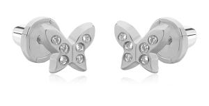 Brilio Hravé náušnice z bieleho zlata Motýliky so zirkónmi 14/819.151/17ZIR