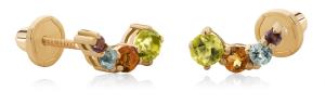Brilio Očarujúce náušnice zo zlata s farebnými zirkónmi 14/188.451/17COM