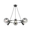 Svietidlo Zerde 3+3 Ø 67 cm čierna-chrómová 6-pl.